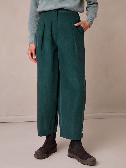 Celtic & Co. Baby Corduroy Cropped Barrel Leg Trousers, Teal, Teal