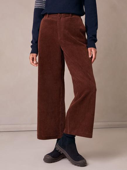 Celtic & Co. Cotton Corduroy Crop Culottes, Chocolate, Chocolate