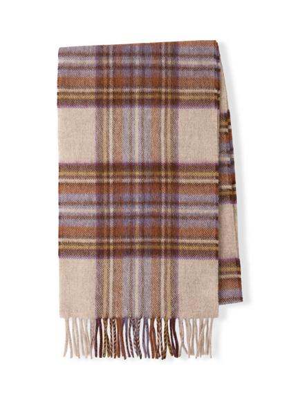 Celtic & Co. Pure Merino Wool Check Scarf - view 2, Oatmeal