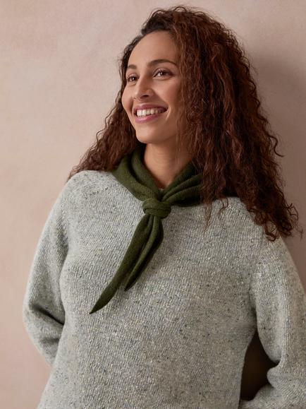Celtic & Co. Triangle Pure Wool Scarf, Moss