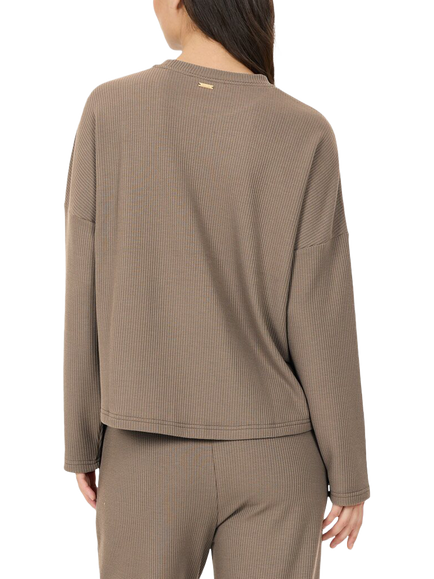 Athlecia Cardall Women's Waffle Sweatshirt, Greige - view 2, Greige