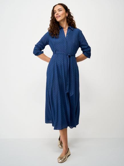 Crew Clothing Sadie Long-Sleeve Shirt Dress, Navy Blue, Navy Blue