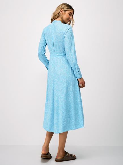 Crew Clothing Savannah Floral Print Midi Shirt Dress, Blue - view 2, Blue