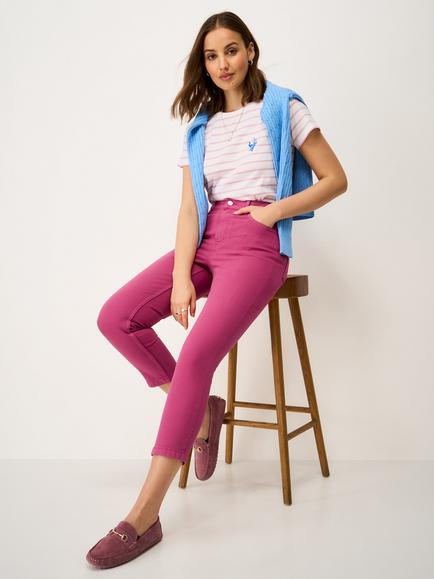 Crew Clothing Slim Fit Cropped Jeans, Cherry Red