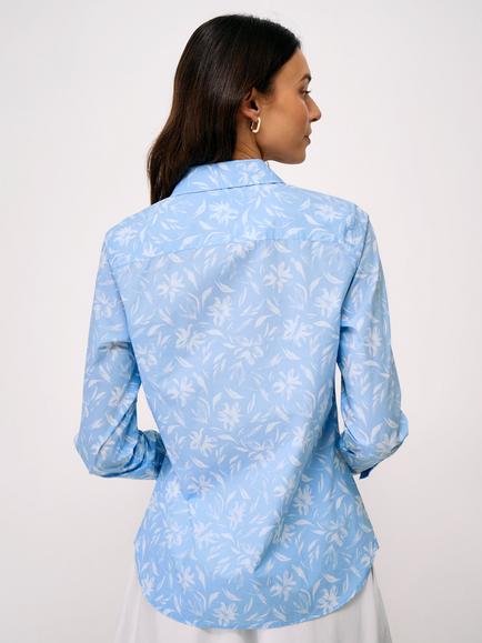 Crew Clothing Lulworth Cotton Poplin Shirt, Chambray Blue - view 2, Chambray Blue