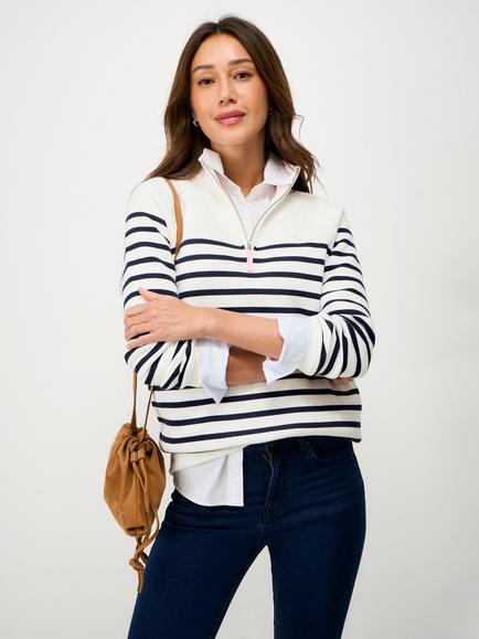 Crew Clothing Half Zip Sweatshirt, Blue, Cobalt Blue