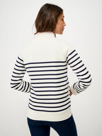 Crew Clothing Half Zip Sweatshirt, Blue - view 2, Cobalt Blue