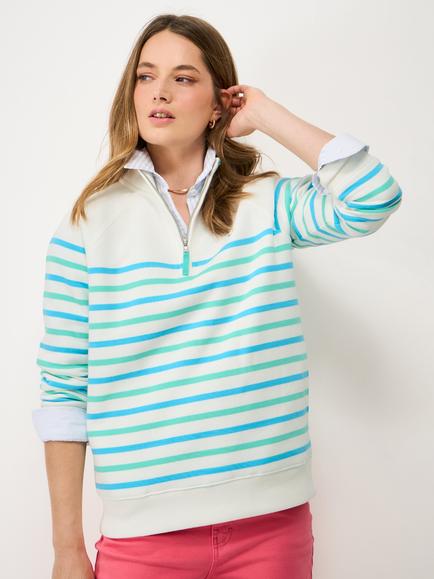 Crew Clothing Half Zip Sweatshirt, Bottle Green
