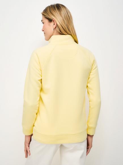 Crew Clothing Half-Zip Sweatshirt, Lemon Yellow - view 2, Lemon Yellow