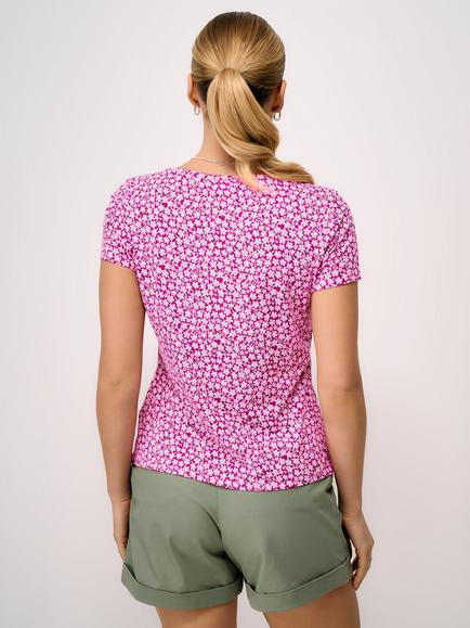 Crew Clothing Floral T-Shirt, Bright Pink - view 2, Bright Pink