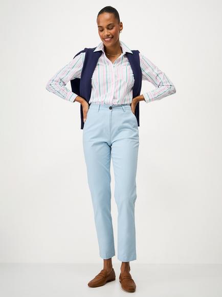 Crew Clothing Garment-Washed Chino Trousers, Aqua Blue, Aqua Blue