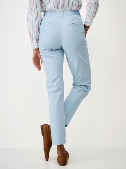Crew Clothing Garment-Washed Chino Trousers, Aqua Blue - view 2, Aqua Blue