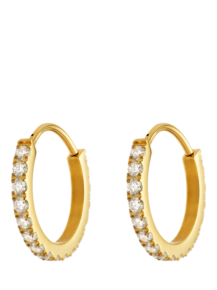 Tish Lyon Pavé Hoop Earrings, Gold