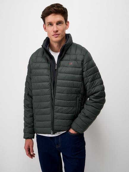 Crew Clothing Lowther Padded Zip Jacket, Dark Green, Dark Green