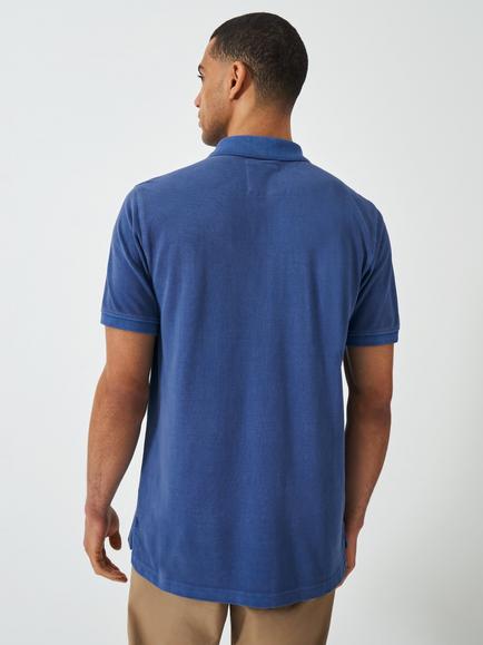 Crew Clothing Cotton Piqué Polo Shirt, Dark Blue - view 2, Dark Blue