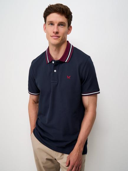 Crew Clothing Piqué Polo Shirt, Navy Blue, Navy Blue