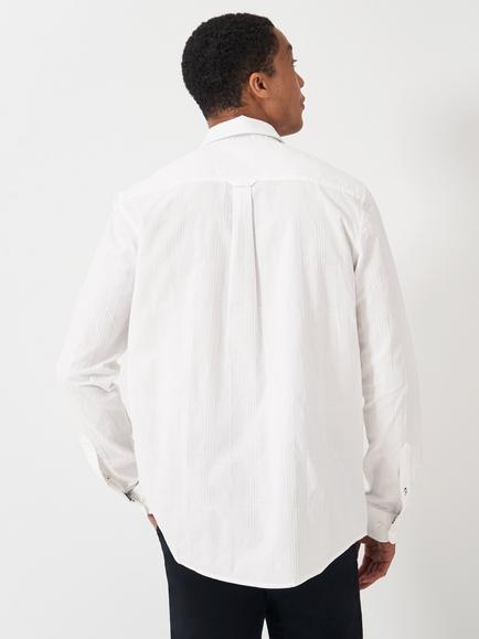 Crew Clothing Button Down Windowpane Dobby Twill Cotton Shirt, White - view 2, White