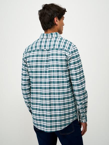 Crew Clothing Cotton Regular Fit Check Oxford Shirt, Navy Blue - view 2, Navy Blue