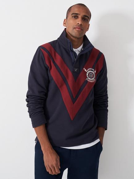 Crew Clothing Rugby Padstow Sweatshirt, Navy Blue, Navy Blue