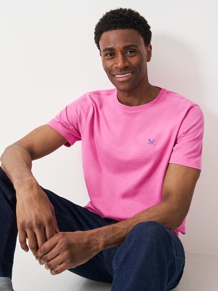 Crew Clothing Crew Neck Cotton T-Shirt, Bright Pink