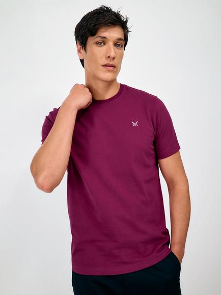 Crew Clothing Crew Neck Cotton T-Shirt, Berry Red