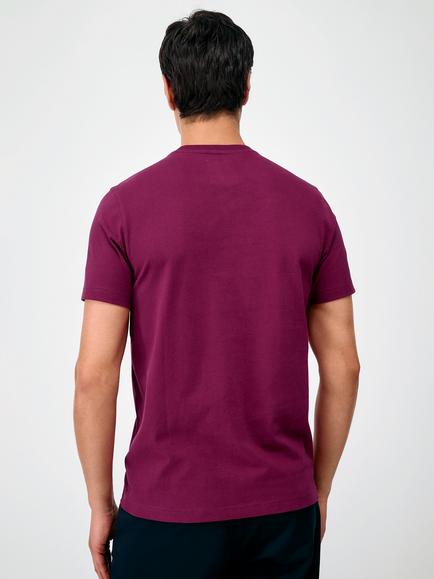 Crew Clothing Crew Neck Cotton T-Shirt - view 2, Berry Red