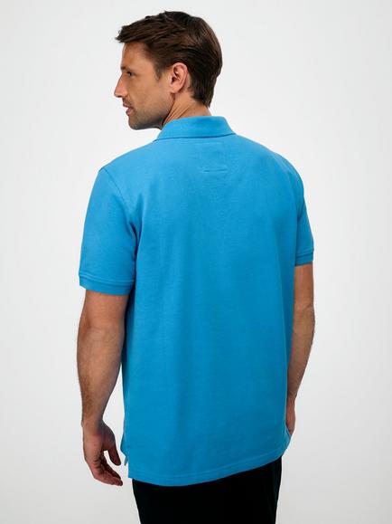 Crew Clothing Cotton Regular Fit Short Sleeve Polo Shirt, Mid Blue - view 2, Mid Blue