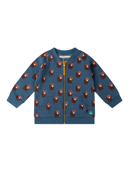 Little Green Radicals Kids' Bears Rider Jacket, Blue, Blue