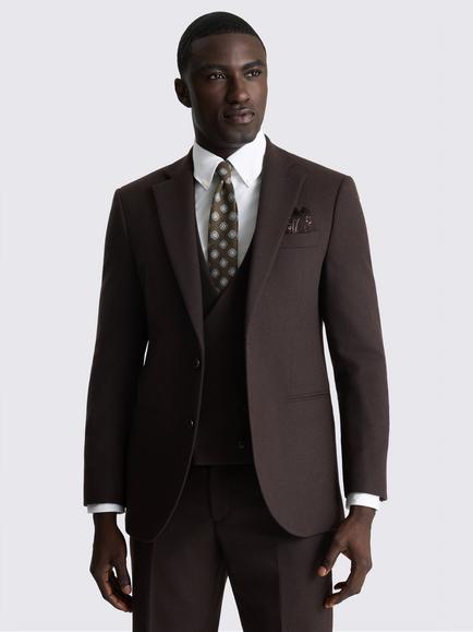 Moss Tailored Fit Tweed Suit Jacket, Dark Brown, Dark Brown