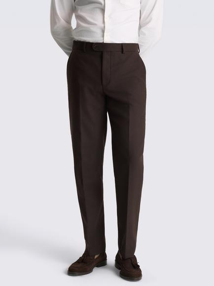 Moss Tailored Fit Tweed Suit Trousers, Dark Brown, Dark Brown