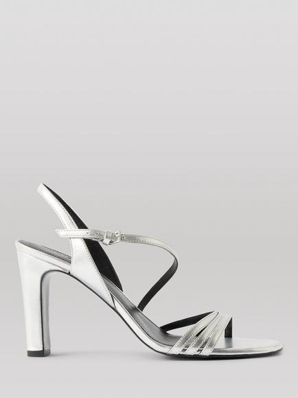 Whistles Strappy Block Heeled Shoes, Silver, Silver