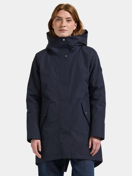 Didriksons Alana Wind and Waterproof Parka Coat, Dark Night Blue
