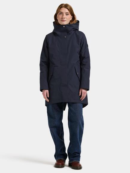Didriksons Alana Wind and Waterproof Parka Coat - view 2, Dark Night Blue