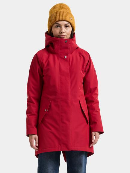 Didriksons Alana Wind and Waterproof Parka Coat, Dark Red
