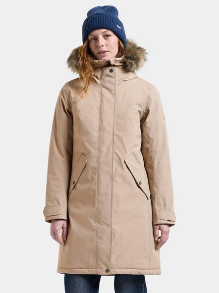 Didriksons Erna Wind and Waterproof Parka Coat, Beige