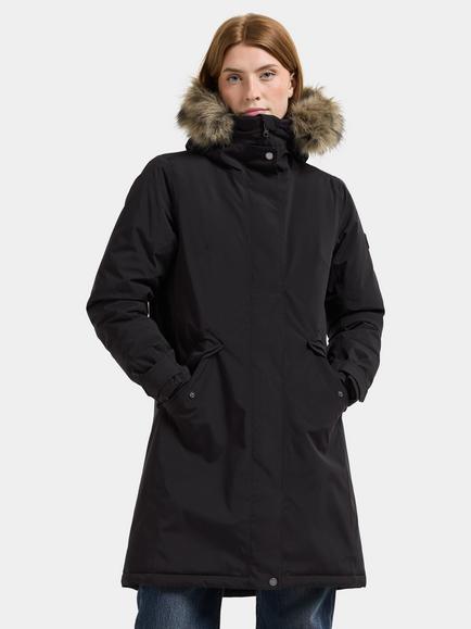 Didriksons Erna Wind and Waterproof Parka Coat, Black