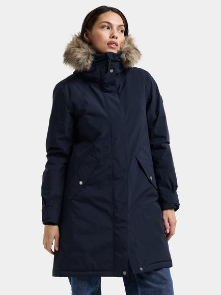 Didriksons Erna Wind and Waterproof Parka Coat, Dark Night Blue