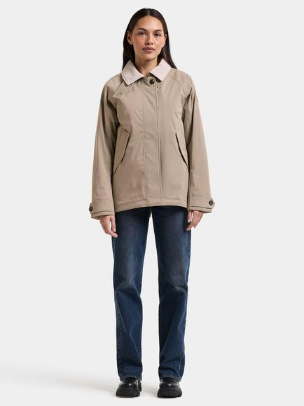 Didriksons Lynn Wind and Waterproof Corduroy Collar Parka Jacket - view 2, Beige