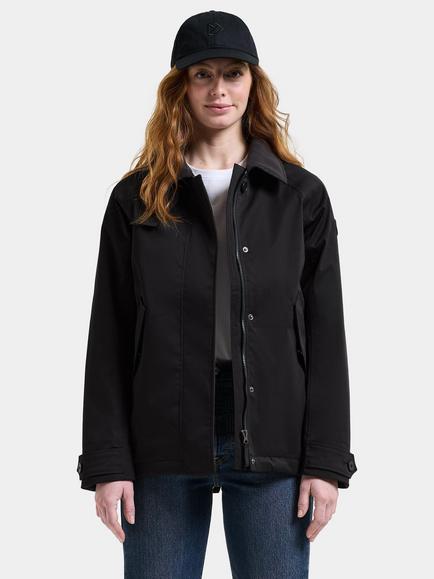 Didriksons Lynn Wind and Waterproof Corduroy Collar Parka Jacket, Black