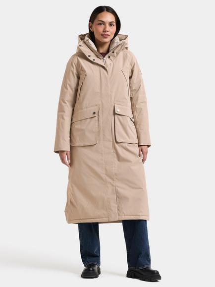 Didriksons Melody Long Parka Coat - view 2, Beige