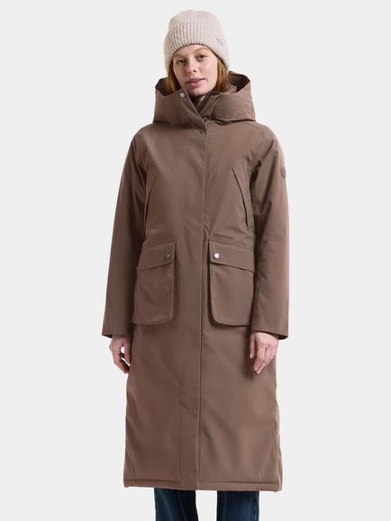 Didriksons Melody Long Parka Coat, Mocha Brown