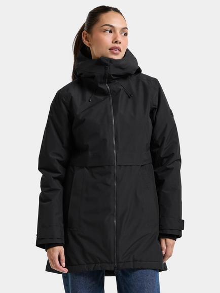 Didriksons Tiril Wind and Waterproof Parka Coat, Black