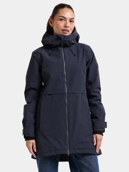 Didriksons Tiril Wind and Waterproof Parka Coat, Dark Night Blue