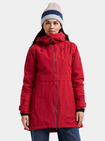 Didriksons Tiril Wind and Waterproof Parka Coat, Dark Red