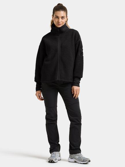 Didriksons Melissa Full Zip Pile Jacket - view 2, Black
