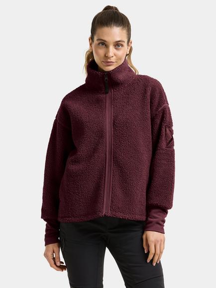 Didriksons Melissa Full Zip Pile Fleece Jacket, Old Rust