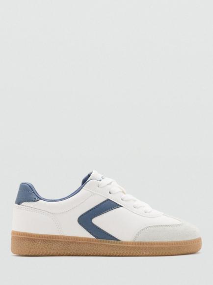 Mango Kids' Colour Block Trainers, White, White