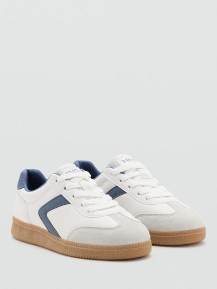 Mango Kids' Colour Block Trainers, White - view 2, White