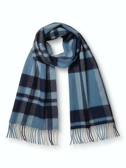 Charles Tyrwhitt Pure Cashmere Check Scarf, Light Blue, Light Blue