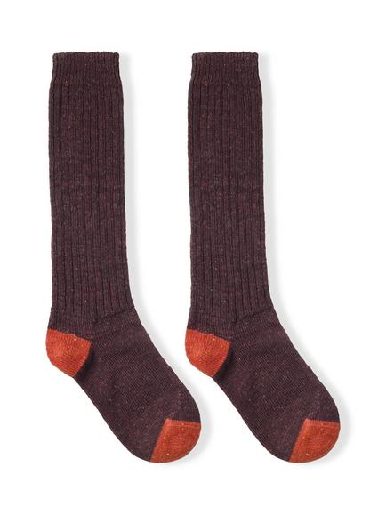 Celtic & Co. Donegal Merino Wool Rich with Cashmere Boot Socks - view 2, Damson